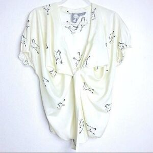 ANTHRO Girls from savoy birds front knot ivory size 2 BoxK